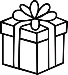 리본 생일 선물 상자 라인드로잉 색칠공부 (birthday party line drawing coloring)