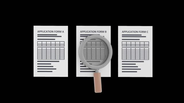 3D Animation of Application Form | Alpha Channel