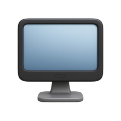 Fototapeta premium Modern computer screen icon in 3D style with black bezel and gray stand