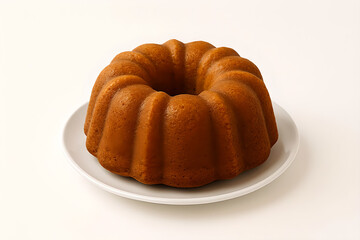 Bundt cake isolated on white