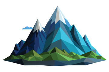 Low poly mountain scene