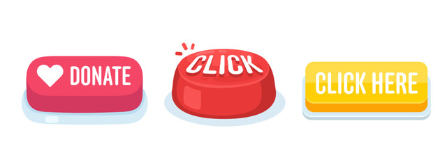 Colorful Set of Interactive Web Buttons for Online Actions and User Engagement in Modern Digital Design