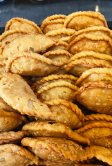 Close-up of Golden, Fried Indonesian Pastel