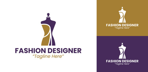 Professional Fashion Designer Logo with Minimalist Design and Purple