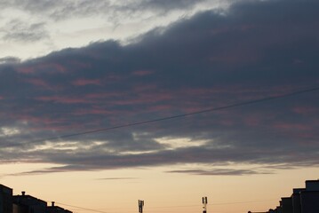 sunset over the clouds 