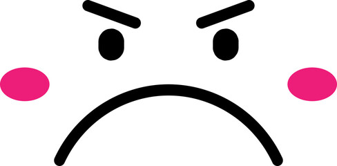 Minimal Emoji Faces &ndash; Black and White Line Style Emoticons with Various Expressions