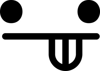 Minimal Emoji Faces &ndash; Black and White Line Style Emoticons with Various Expressions