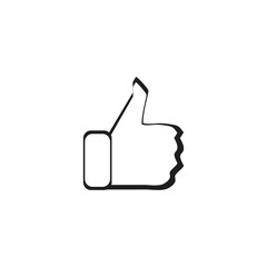 thumbs up icon vector illustration symbolizes approval, support or liking