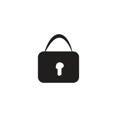silhouette padlock illustration of a mechanical security device used to secure doors