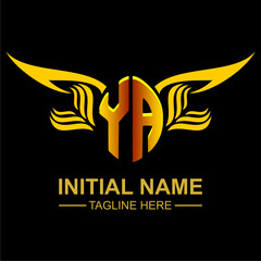 YA Golden Wing Emblem Logo