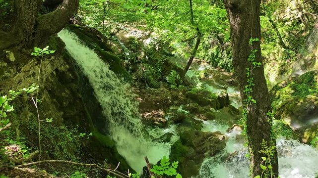 Bachkovo waterfalls cascade in Rhodopes Mountain, Plovdiv region, Bulgaria