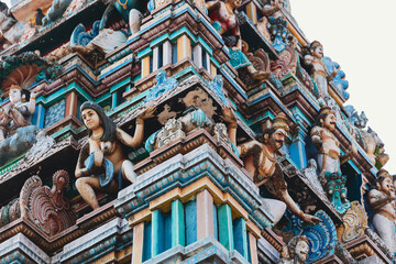 An old hindu temple tower in rural villages of ramanathapuram, madurai, tamilnadu, India, asia 