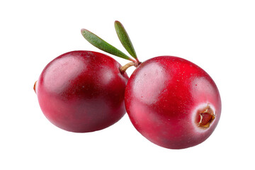 Obraz premium Fresh cranberries isolated on transparent background.