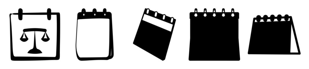 Five cartoon calendars show the importance of dates and keeping track of time