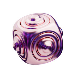 3D Chromatic Abstract Rose Gold Star Ring