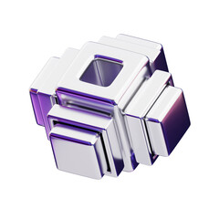 3D Chromatic Abstract Lustrous Bubble Core