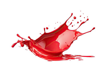 Red liquid splash against black background