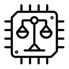 ai ethics scale icon for illustration