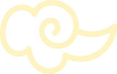 Chinese Cloud Line Art Elements