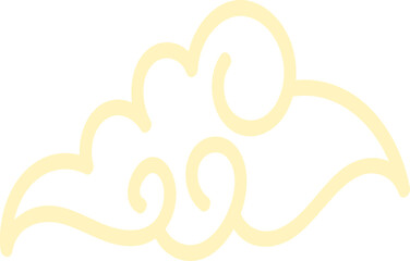 Obraz premium Chinese Cloud Line Art Elements