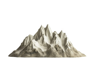 3d model of a piece of land, a mountain, and a forest on a transparent background