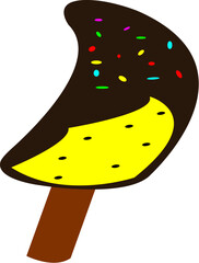 チョコバナナ　かわいい夏祭りのイラスト素材