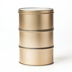 Obraz premium Gold Cylindrical Tin Can Storage Container