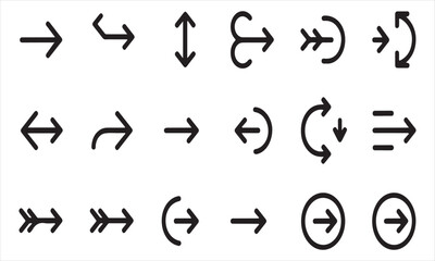 Obraz premium Collection of bold black arrow icons set