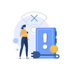 No internet connection on smartphone,Concept of offline mode, lost connection, or network error