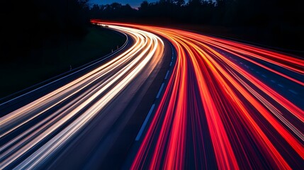 A long exposure of cars driving across a bridge at night
