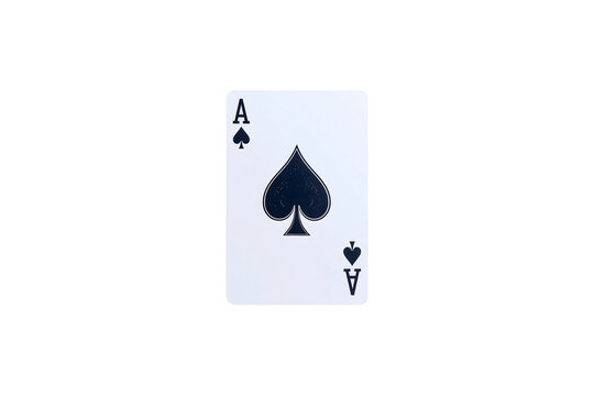 Single ace of spades playing card bet game suit risk on transparent background