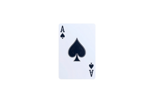 Single ace of spades playing card bet game suit risk on transparent background - Powered by Adobe