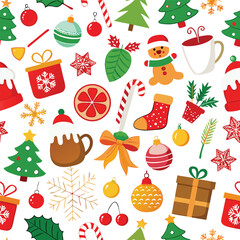 Christmas elements pattern