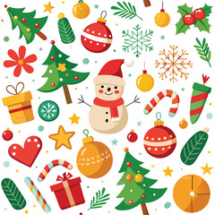 Christmas elements pattern