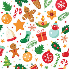 Christmas elements pattern