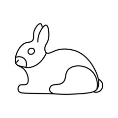 Rabbit, linear icon. Editable stroke.