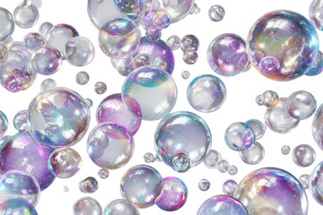 Colorful Bubbles Floating in Air