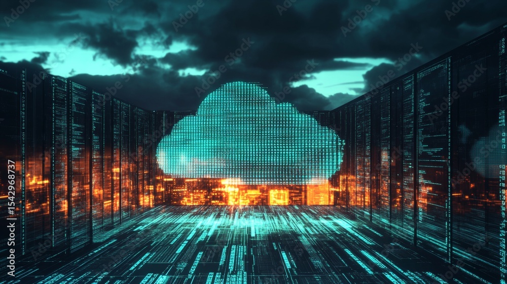 Poster cloud server network infrastructure for global data streaming and enhanced cyber security solutions