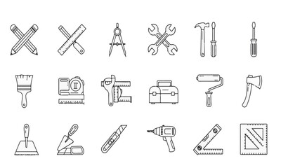 Cybersecurity & Network Security Outline Icon Setrepresenting various aspects of cybersecurity, network protection, data privacy, and online security measures.