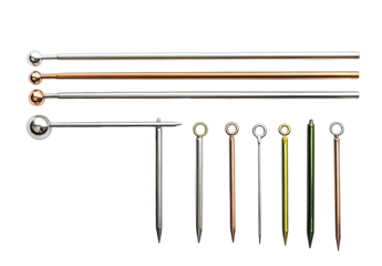 Metal rods and spheres in various colors