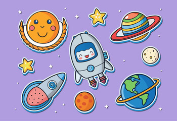 space cosmonaut planets sun earth rockets 