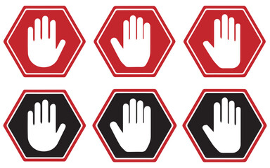 Obraz premium Red and Green Stop and Go Signs Flat Style Traffic Symbol Vector Set