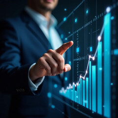 businessman showing graph