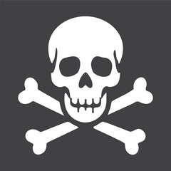 Pattern of skulls and crossbones on a black backdrop, commonly representing warning or hazardous materials.