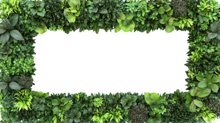 Lush Green Plant Frame With Vibrant Foliage Creating A Natural Background For Design