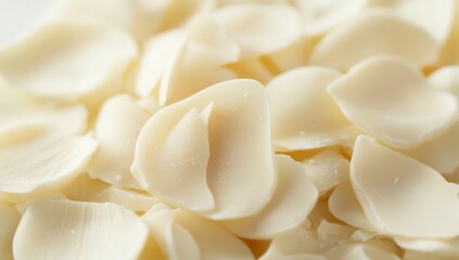 White Chocolate Shavings Closeup.