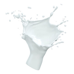 Isolated Transparent Splash of Milk on White Background