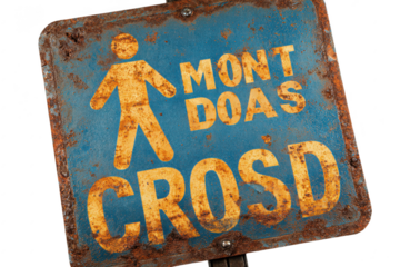 Rusty Sign, Hiking Trail, Mont Doas