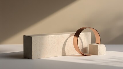 Modern abstract shapes and shadows creating a minimalist aesthetic.