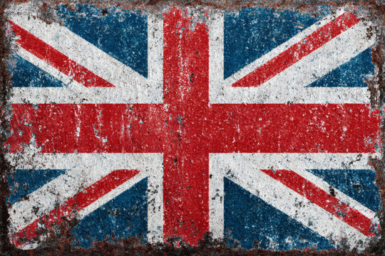 Grunge British Flag Texture Rustic Union Jack Design Background